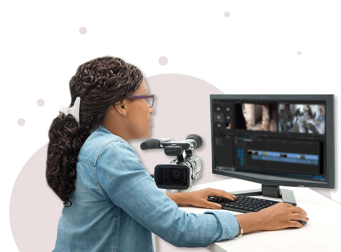 Girl Editing School Film